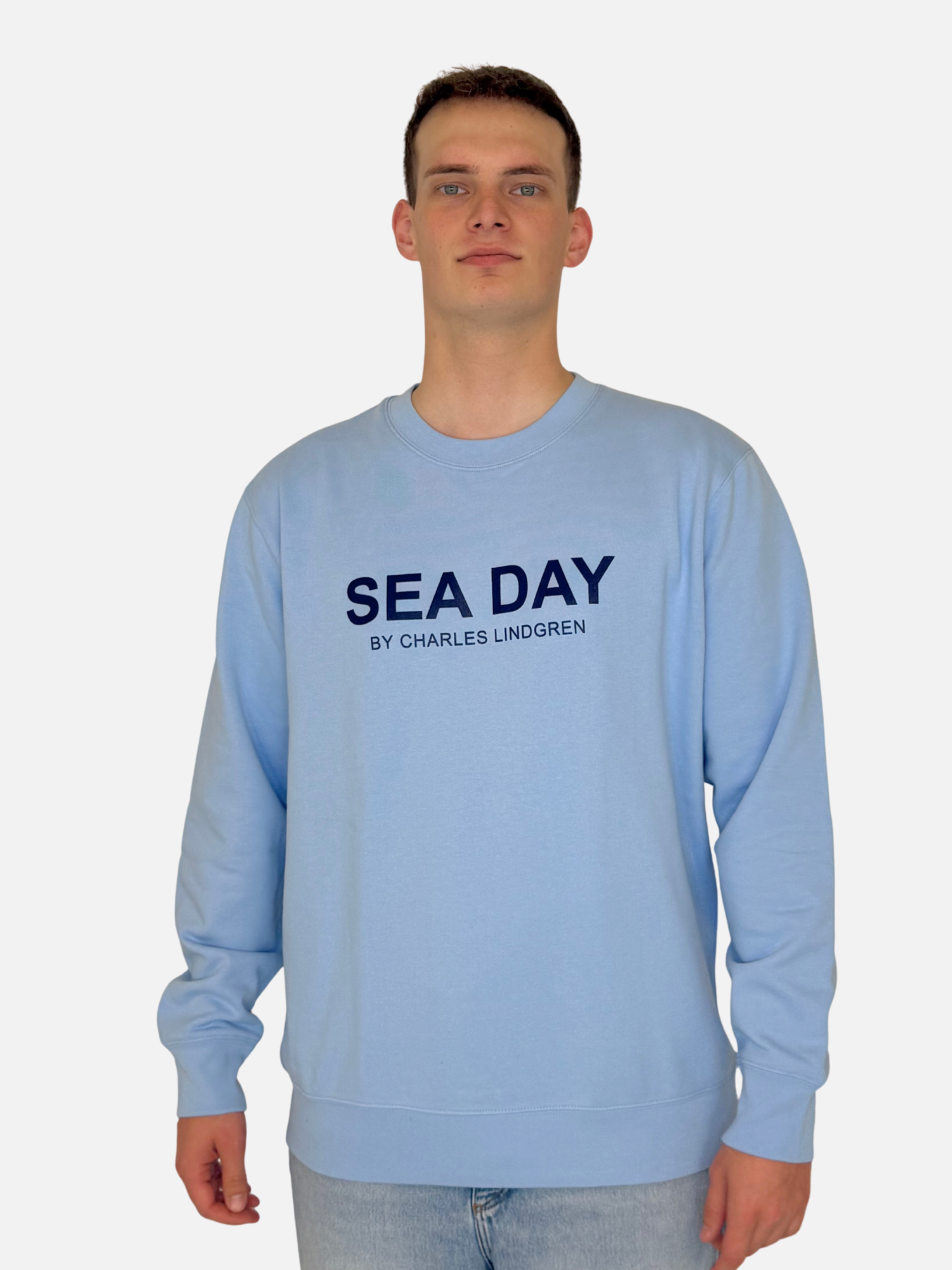 SEA DAY Sweatshirt Blau Herren unisex vorne charles lindgren offiziell
