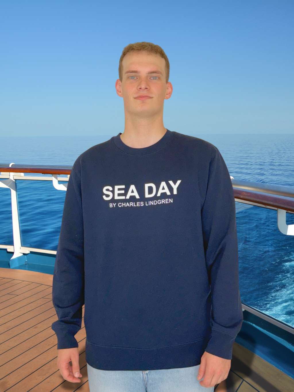 SEA DAY Sweatshirt Navy Herren unisex Kreuzfahrt charles lindgren offiziell