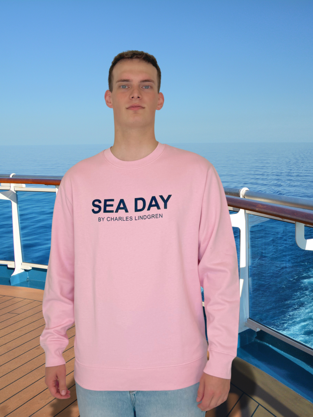 SEA DAY Sweatshirt Rosa Herren unisex Kreuzfahrt charles lindgren offiziell