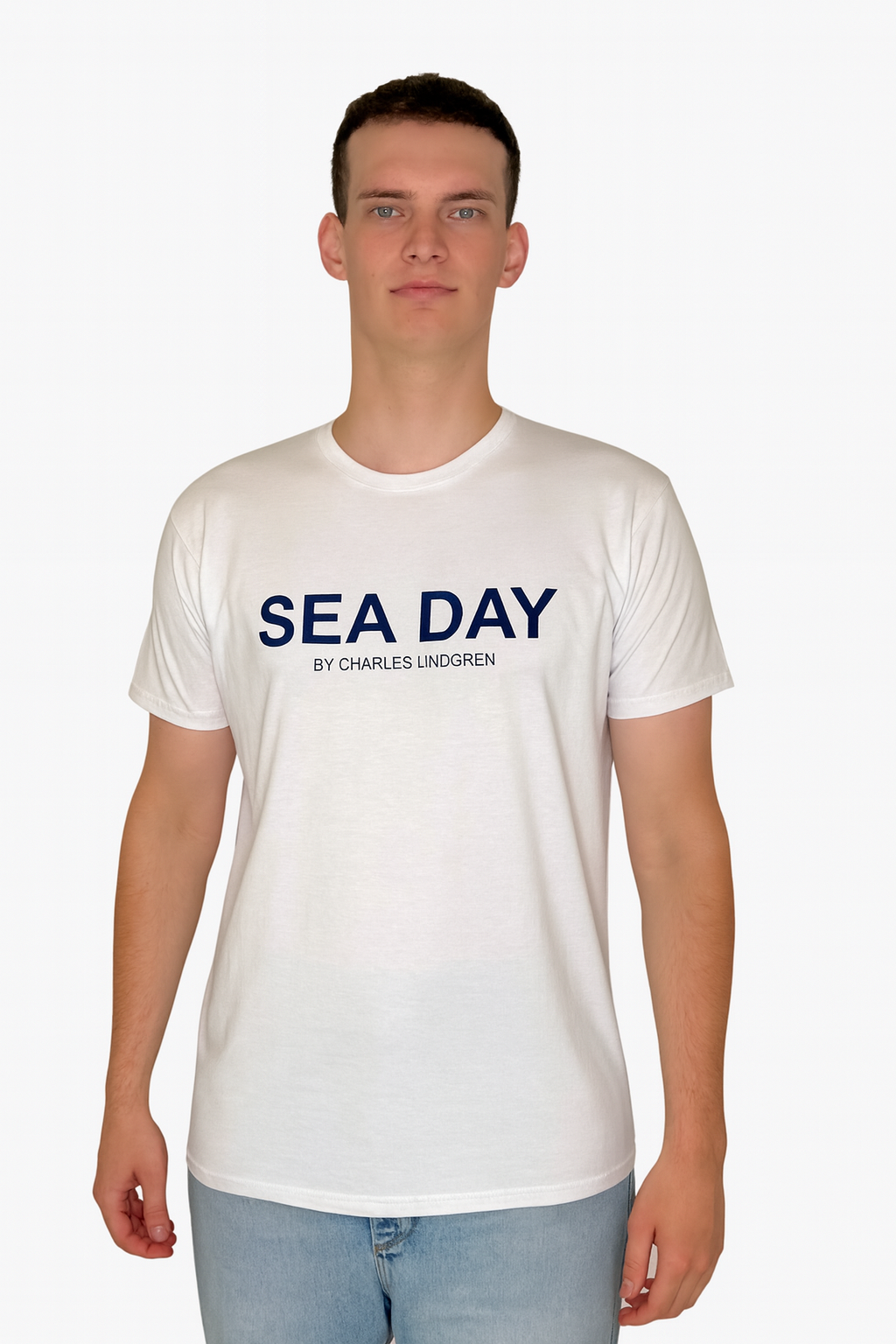 SEA DAY T-Shirt Weiss Herren vorne Charles Lindgren offiziell