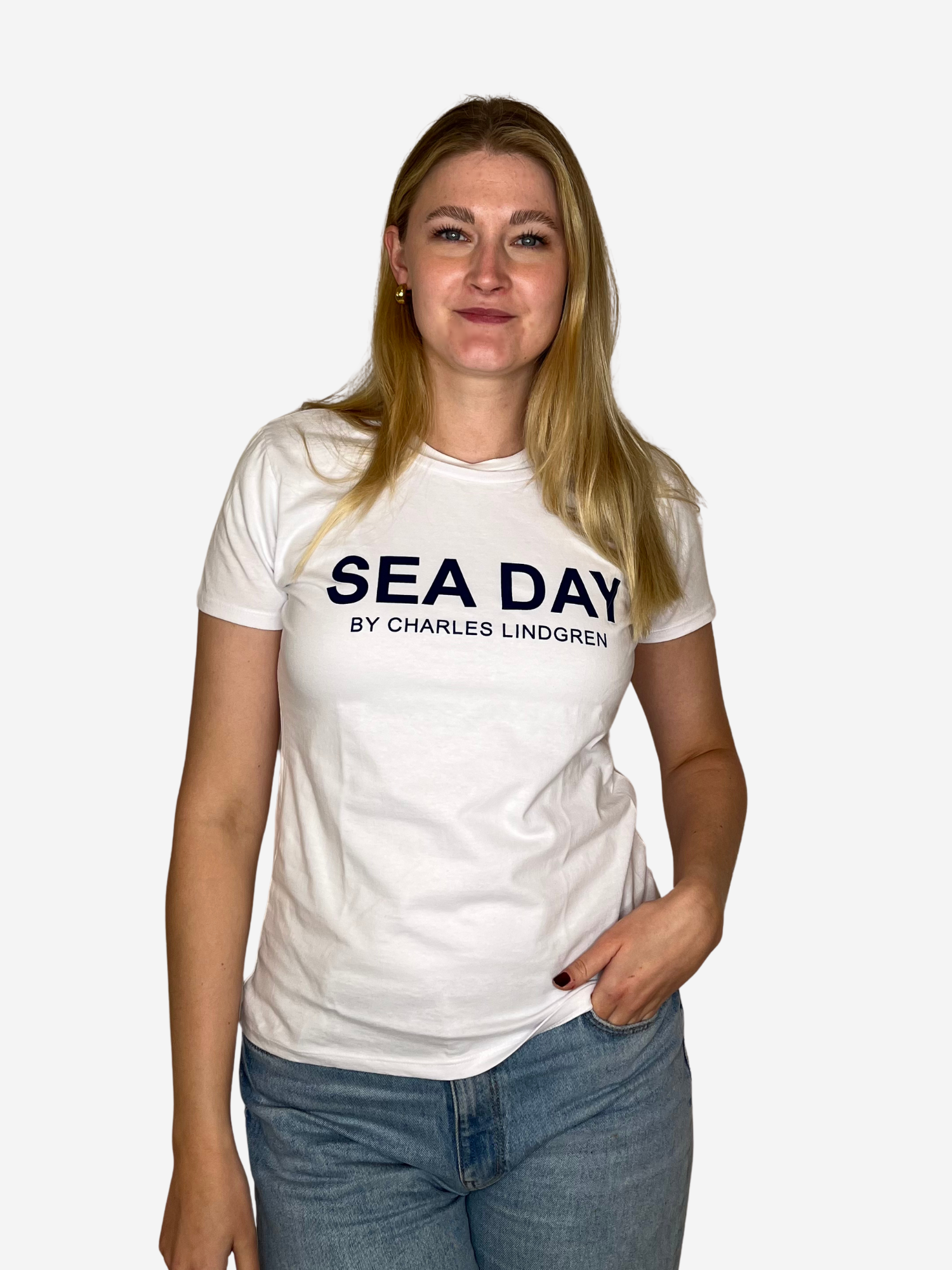 SEA DAY T-Shirt weiss damen vorne Charles Lindgren offiziell