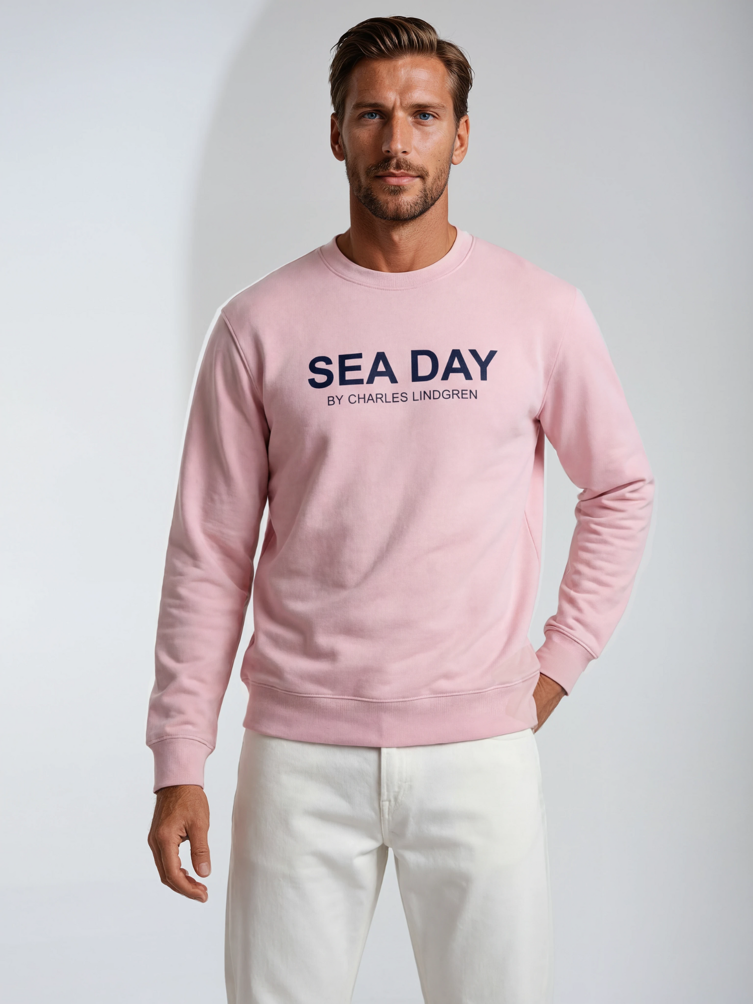 Charles Lindgren® – Herren & Unisex Sweatshirt „Sea Day“ in Rosa