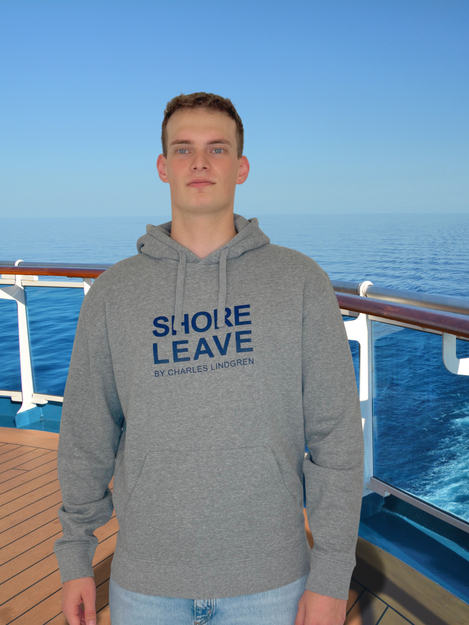 SHORE LEAVE Hoodie Grau Herren unisex Kreuzfahrt charles lindgren offiziell