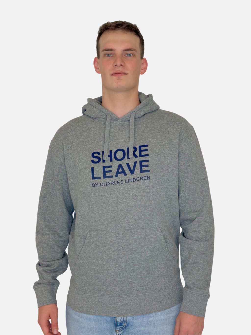SHORE LEAVE Hoodie Grau Herren unisex vorne charles lindgren offiziell