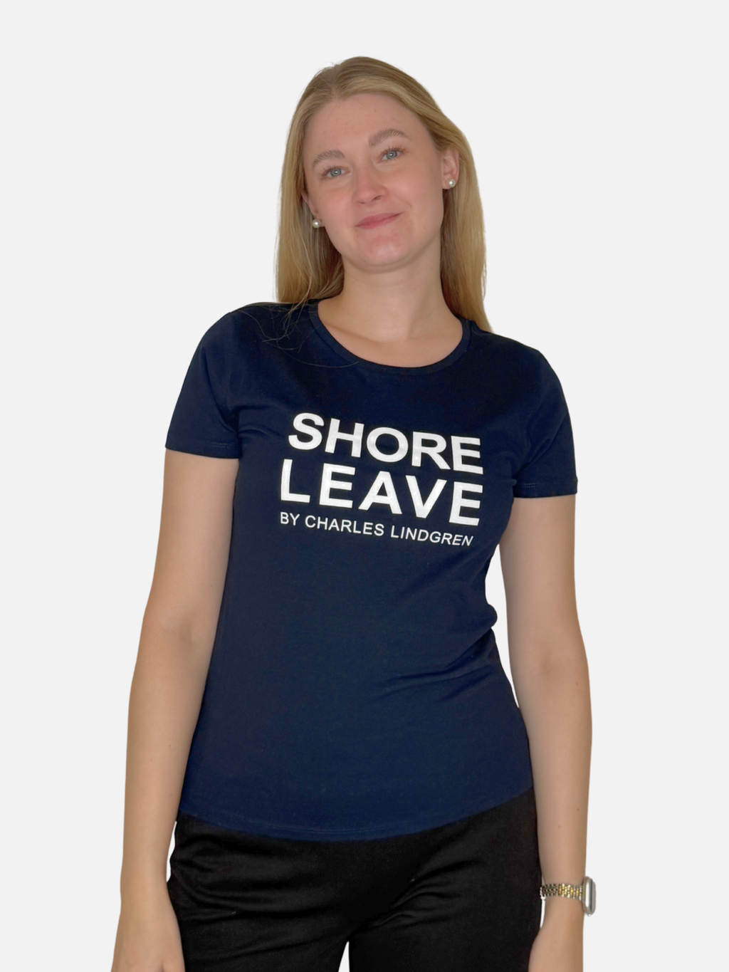 SHORE LEAVE NAVY Damen T-Shirt Vorne Charles Lindgren offiziell