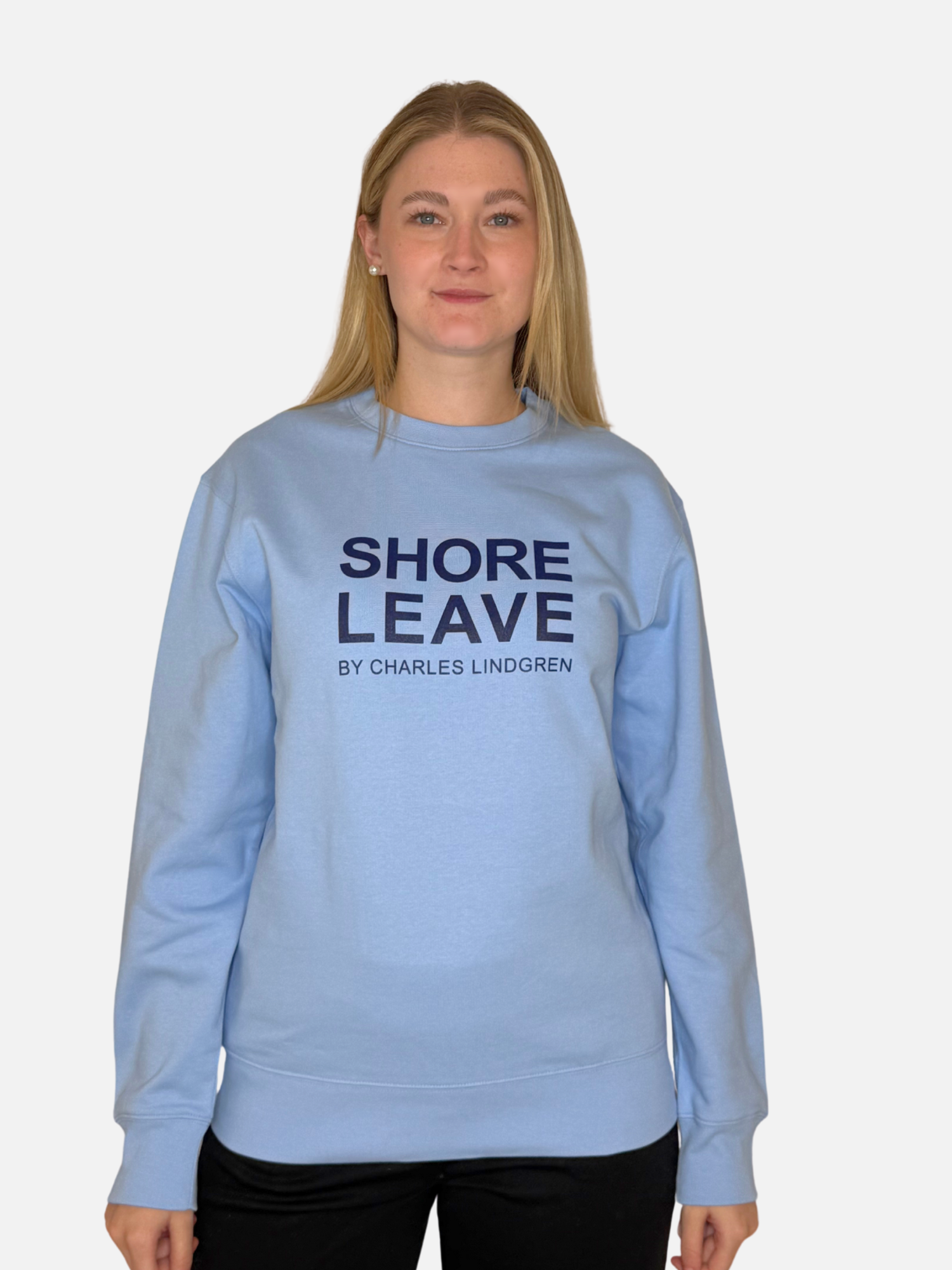 SHORE LEAVE Sweatshirt Blau Damen unisex vorne Charles Lindgren Offiziell