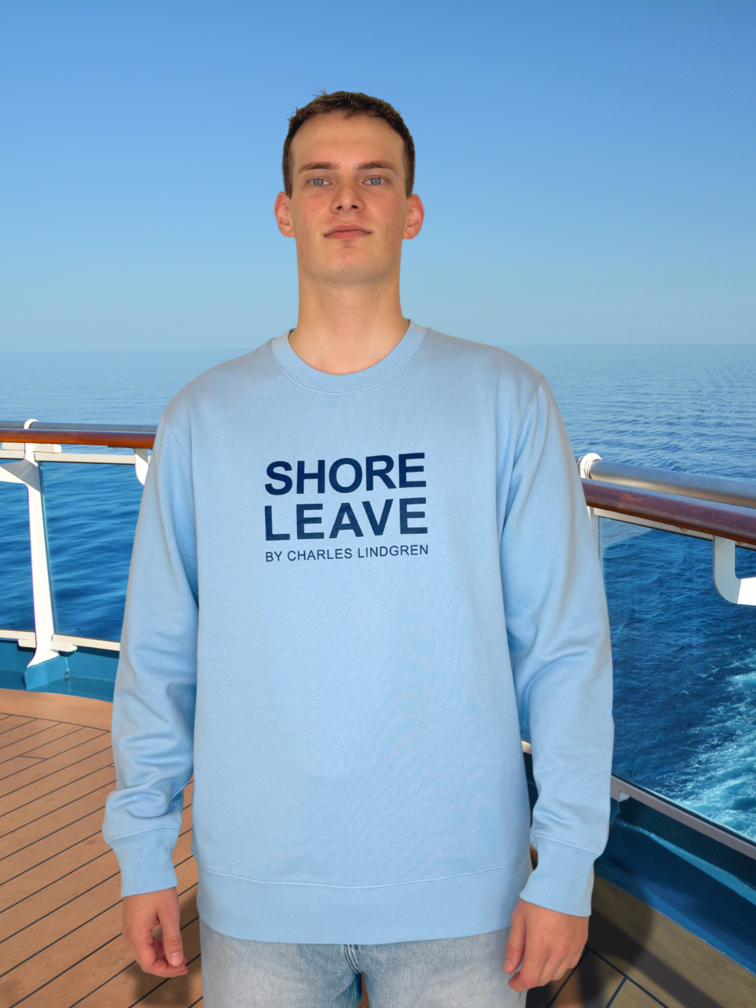 SHORE LEAVE Sweatshirt Blau Herren unisex Kreuzfahrt charles lindgren offiziell
