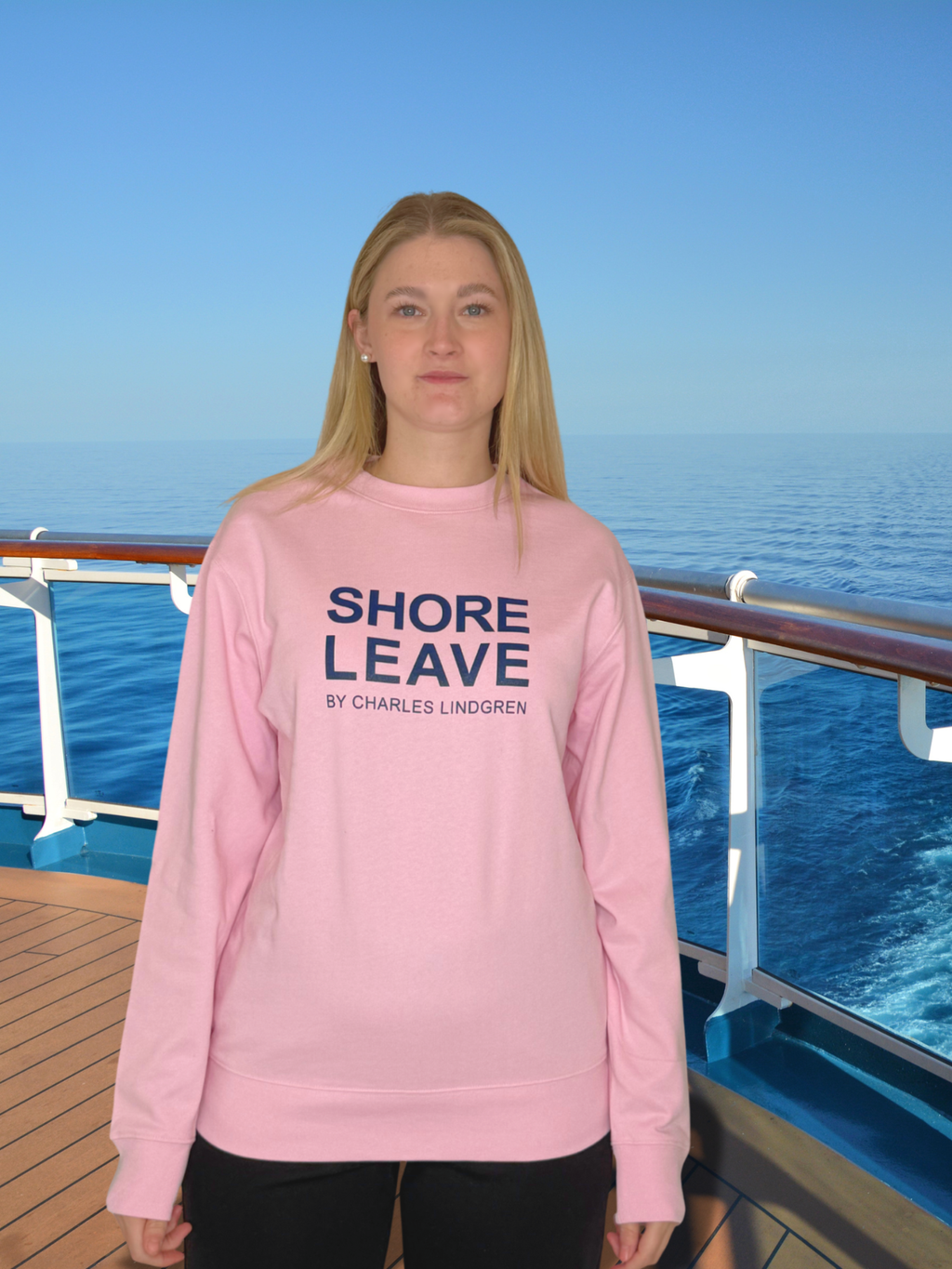SHORE LEAVE Sweatshirt Rosa Damen Unisex Kreuzfahrt Charles Lindgren Offiziell