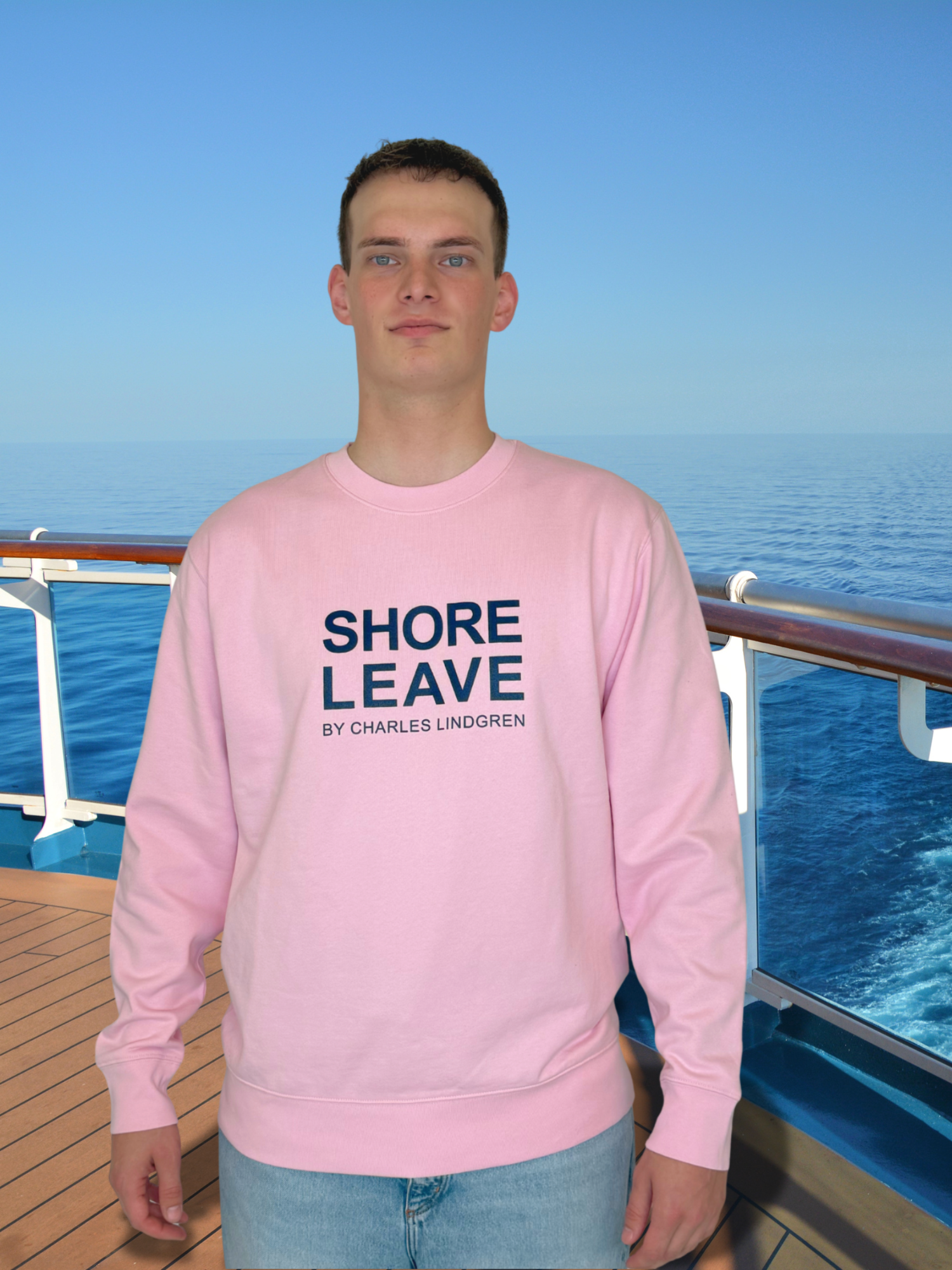 SHORE LEAVE Sweatshirt Rosa Herren unisex kreuzfahrt charles lindgren offiziell