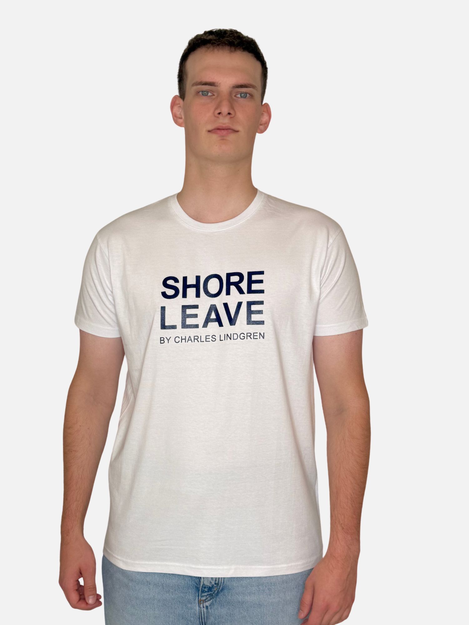 SHORE LEAVE T-Shirt Weiss vorne Herren Charles Lindgren offiziell