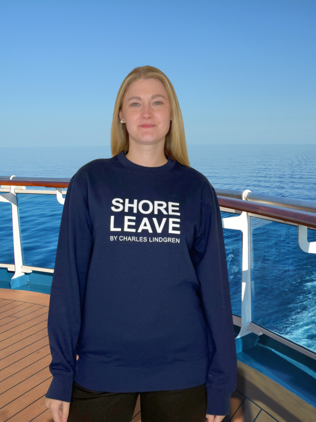 SHORE LEAVE Sweatshirt navy vorne Kreuzfahrt