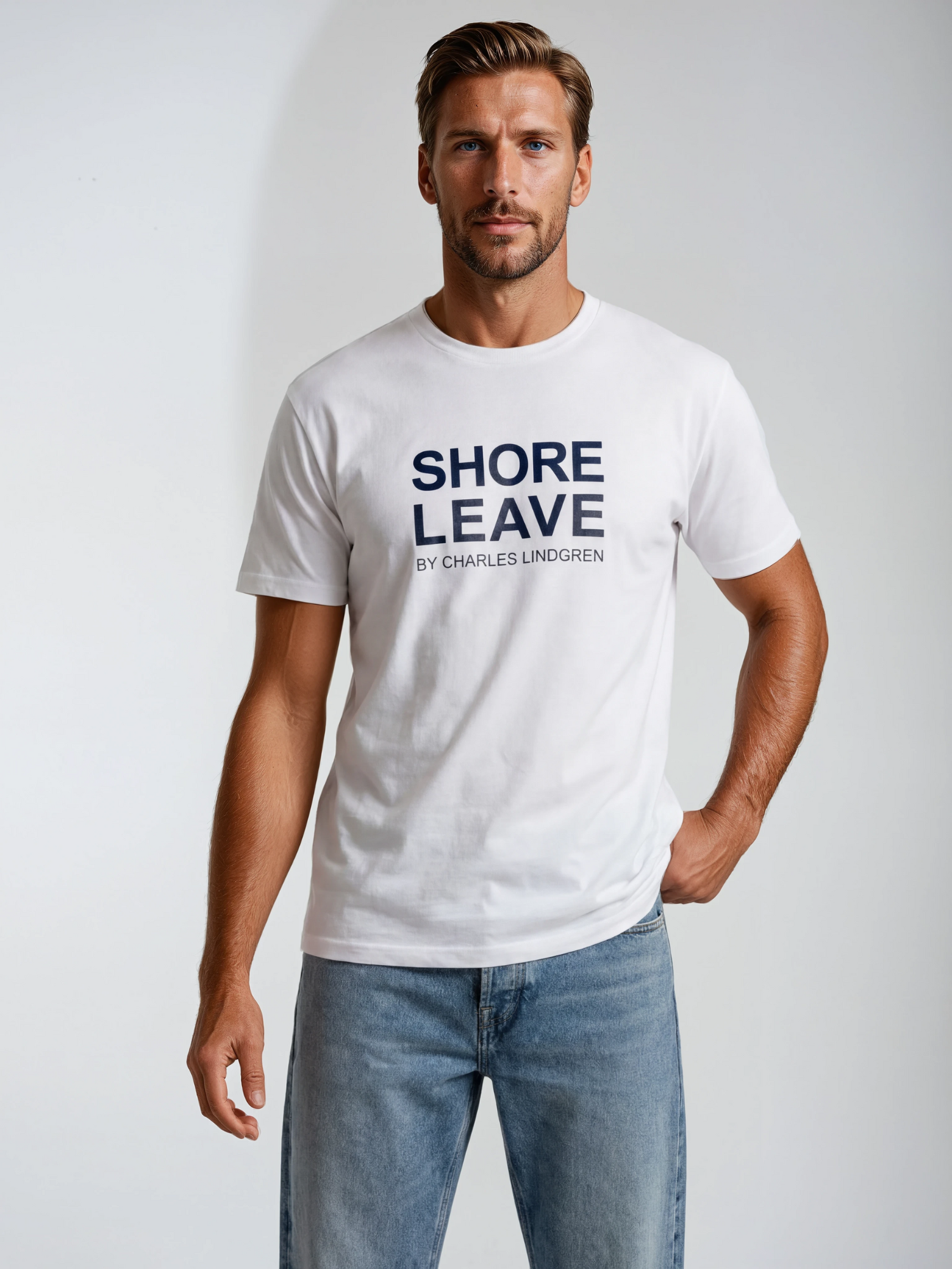 Charles Lindgren® – Herren T-Shirt „Shore Leave“ in Weiß