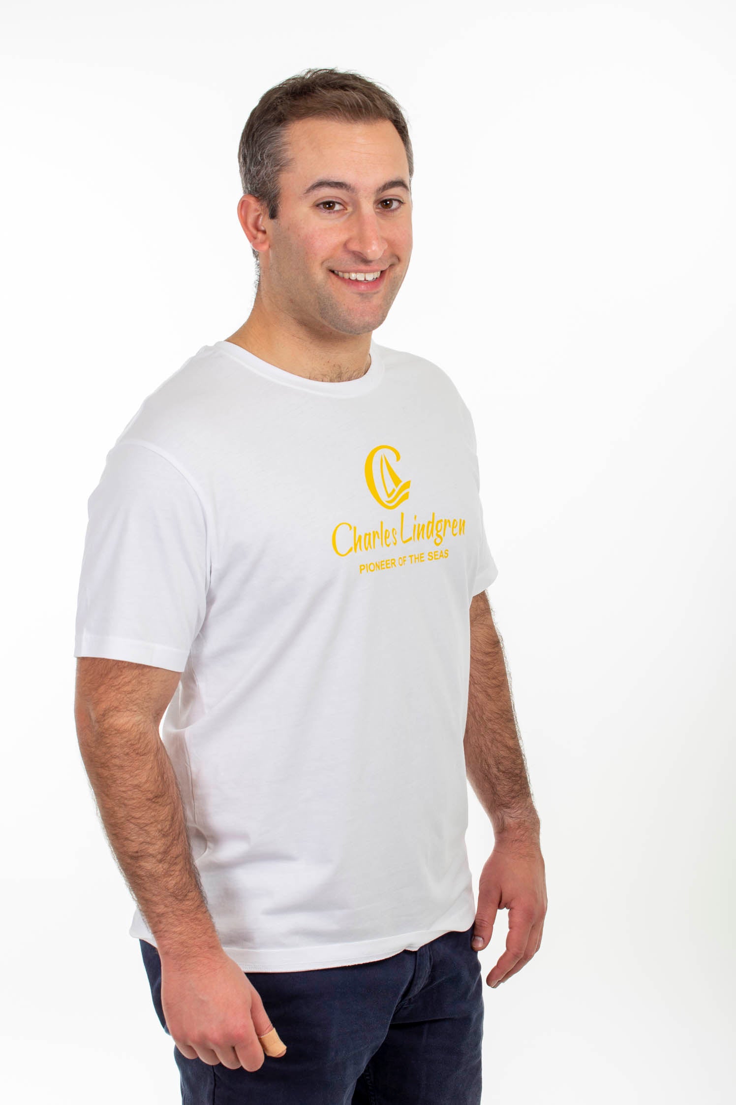 "Charles and the Pioneer" T-Shirt, Weiss, Herren