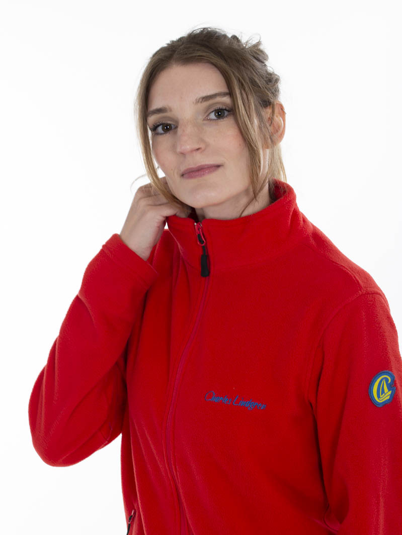 Charles Lindgren Offiziell Unisex Fleecejacke Rot nah
