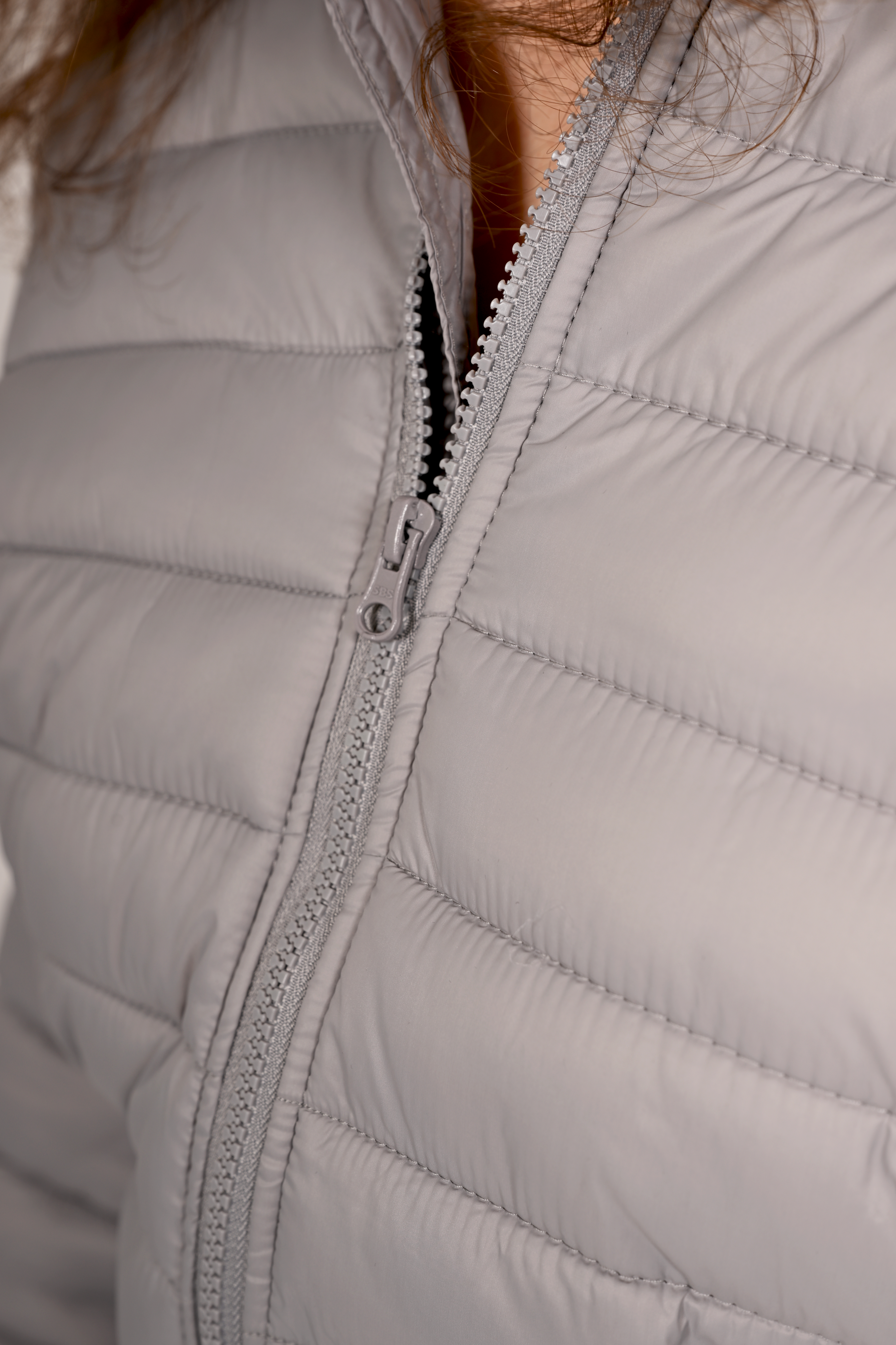 Charles Lindgren offiziell Damen-Steppjacke Grau reißverschluss