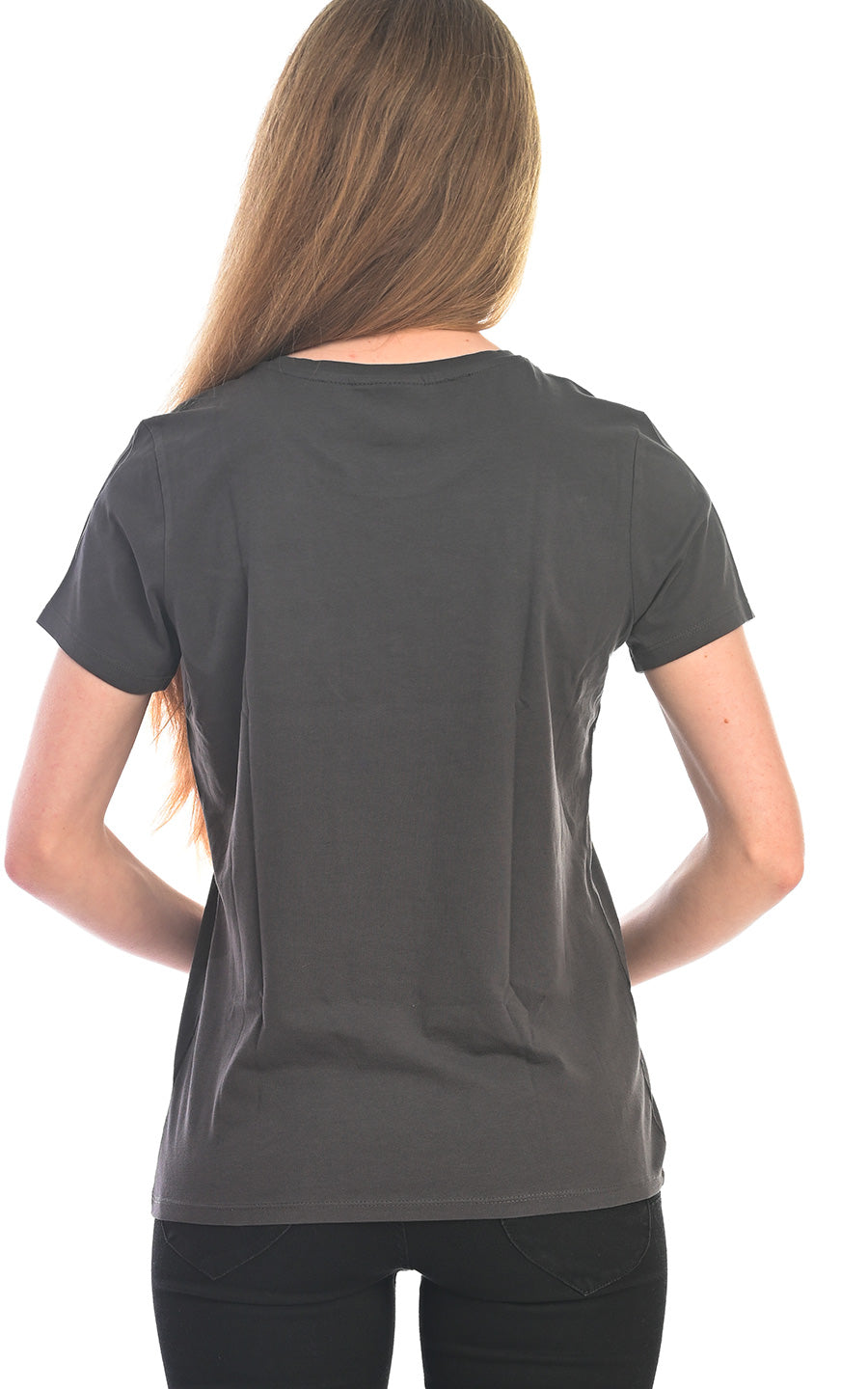 Charles Lindgren offiziell Damen T-Shirt „Charles and the Pioneer“ Dark Grey hinten