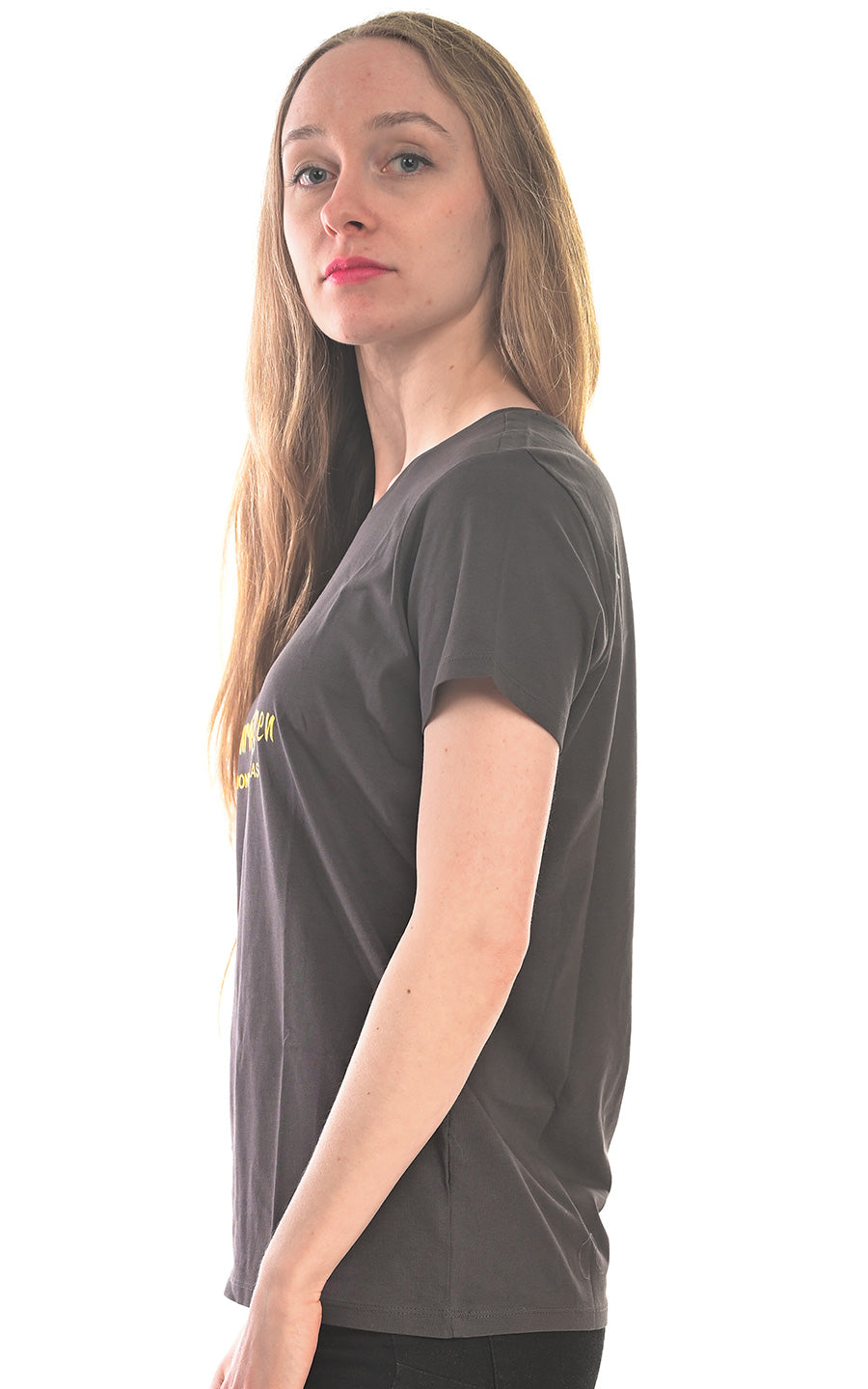 Charles Lindgren offiziell Damen T-Shirt „Charles and the Pioneer“ Dark Grey seite