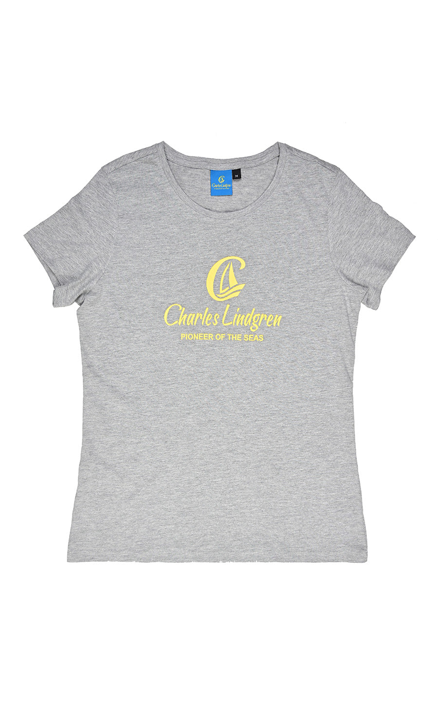 Charles Lindgren offiziell– Damen T-Shirt „Charles and the Pioneer“ Grey Melange ausgestellt