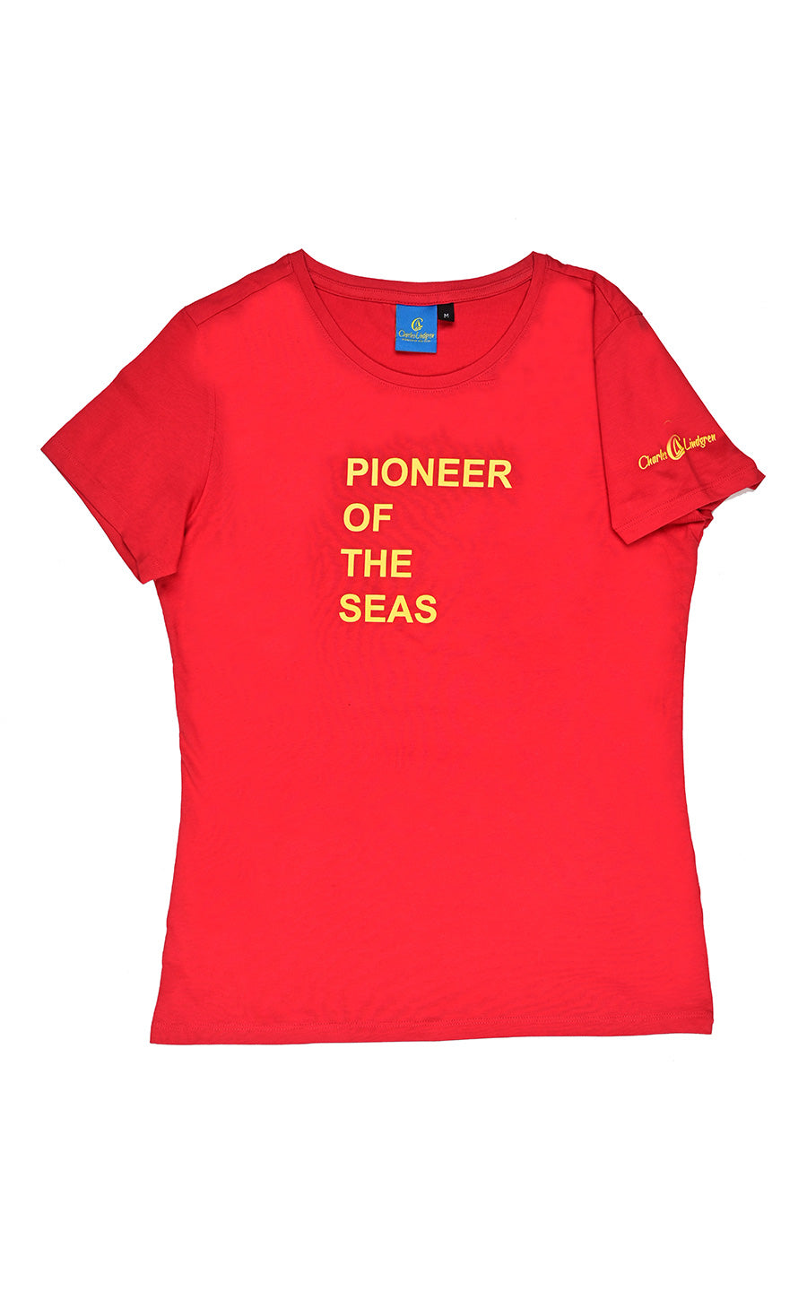 Charles Lindgren offiziell Damen T-Shirt „Pioneer of the Seas“ Rot ausgestellt