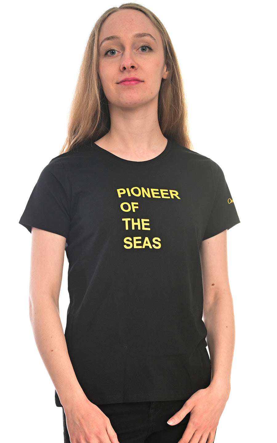 Charles Lindgren offiziell Damen T-Shirt „Pioneer of the Seas“ Schwarz vorne 1