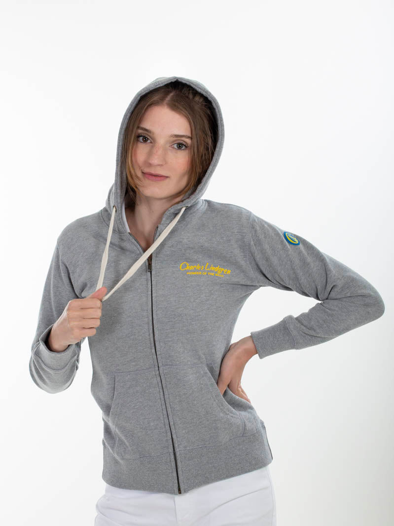 Charles Lindgren offiziell Sweatjacke „Nautila“ Heather Grey kapuze