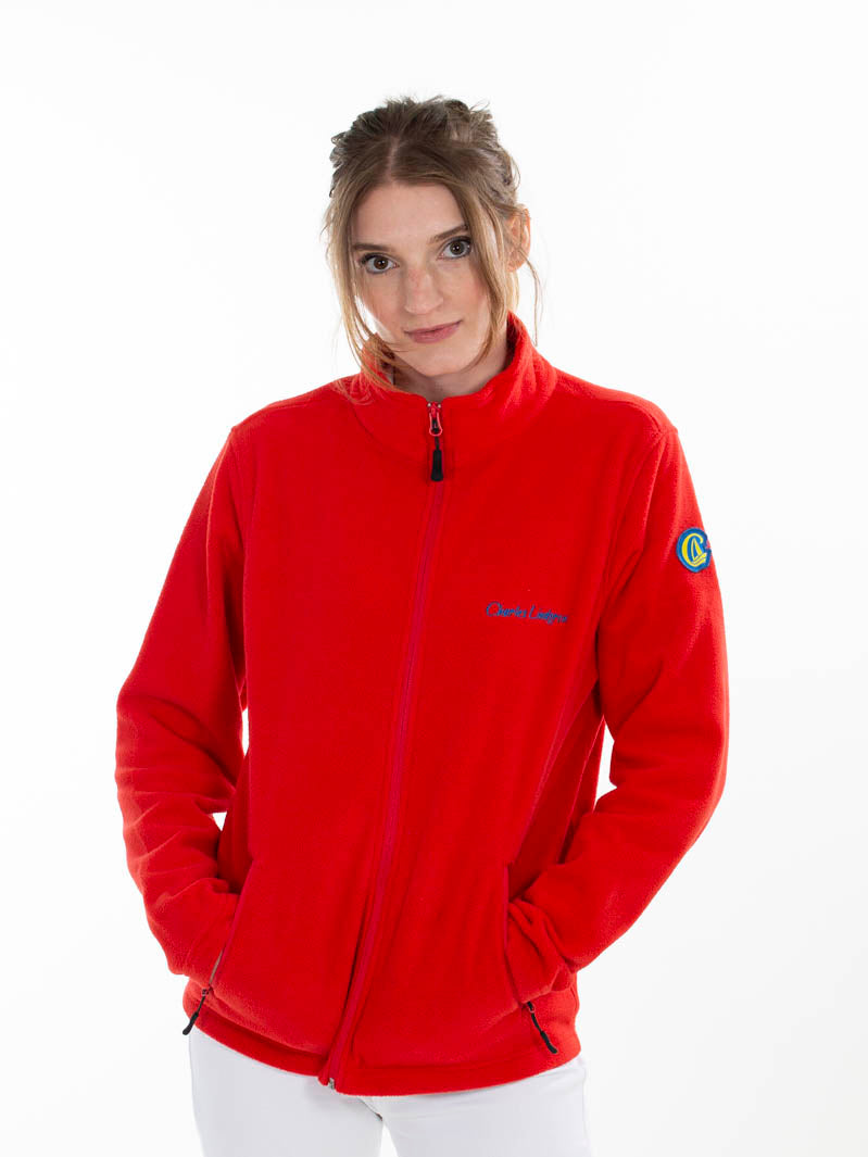 "Poseidon" Fleece-Jacke, Rot,  Damen, Unisex