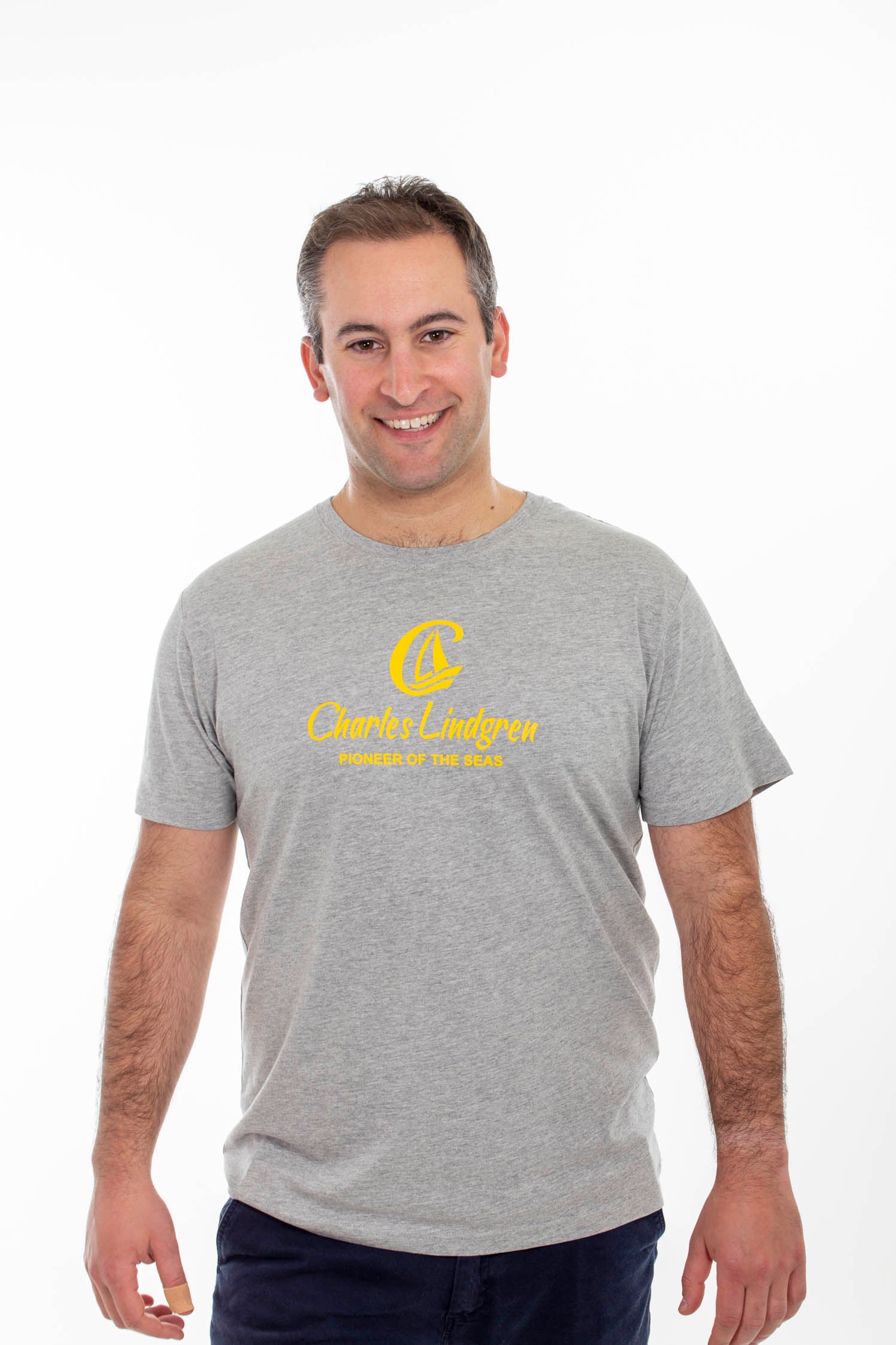 "Charles and the Pioneer" T-Shirt, grey melange, Herren