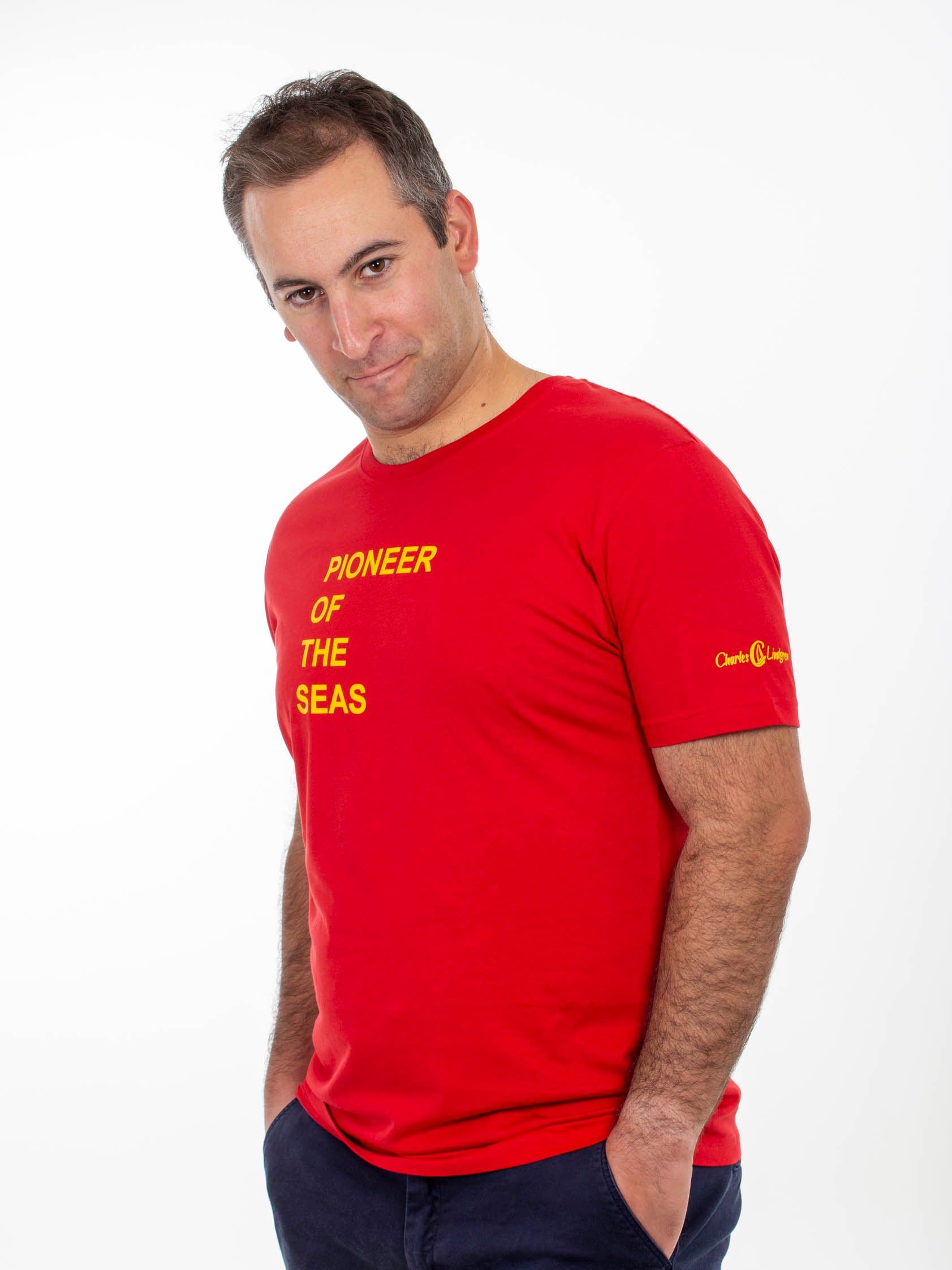 „Pionier der See“ T-Shirt, Rot, Herren