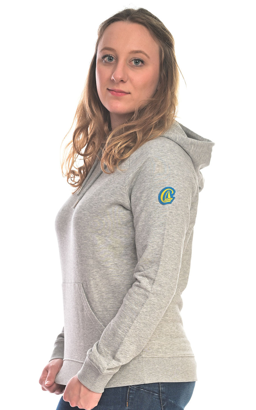 Olympic-Hoodie-Grau-Meliert-Woman-links