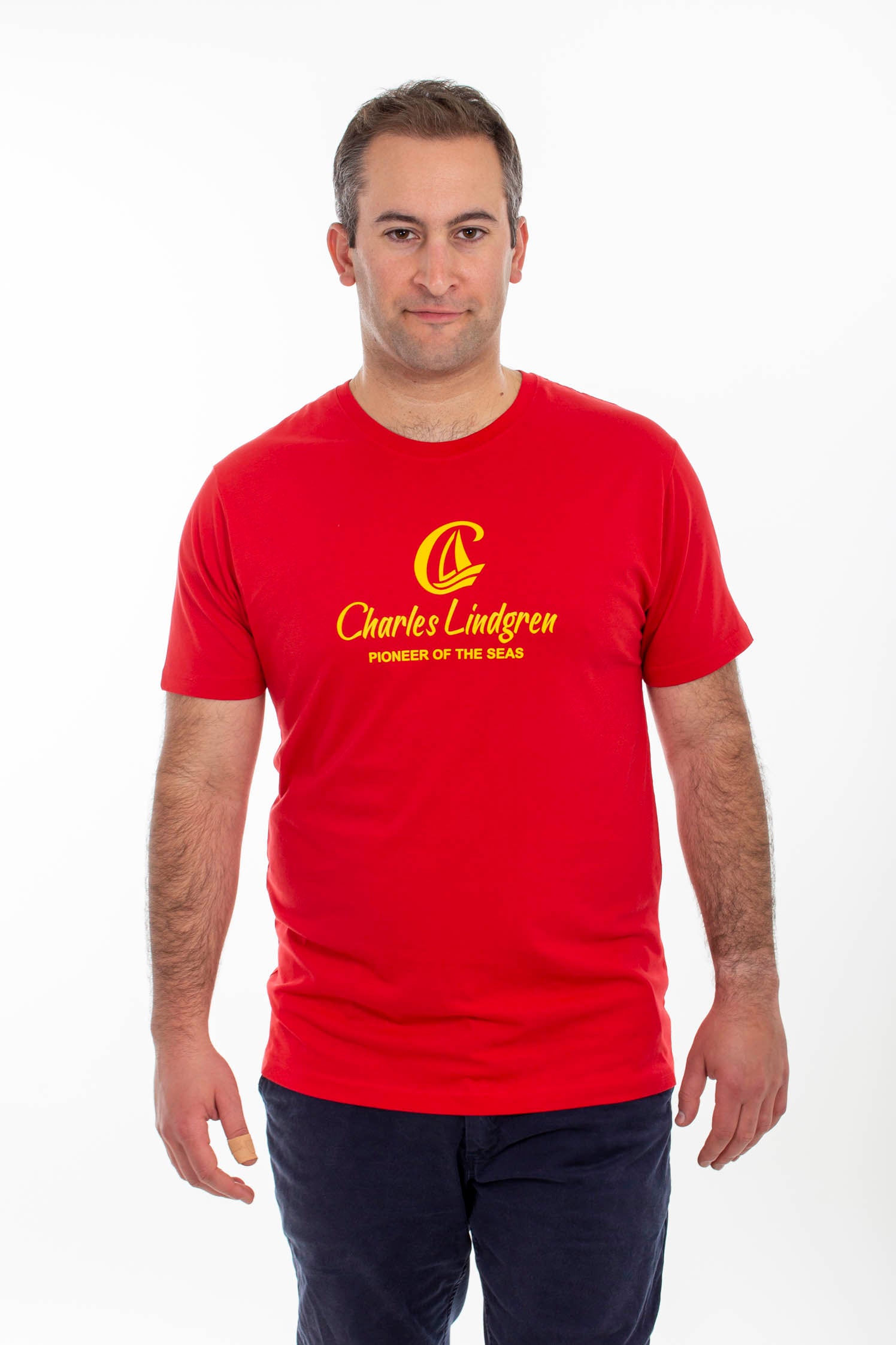 "Charles and the Pioneer" T-Shirt, Rot, Herren