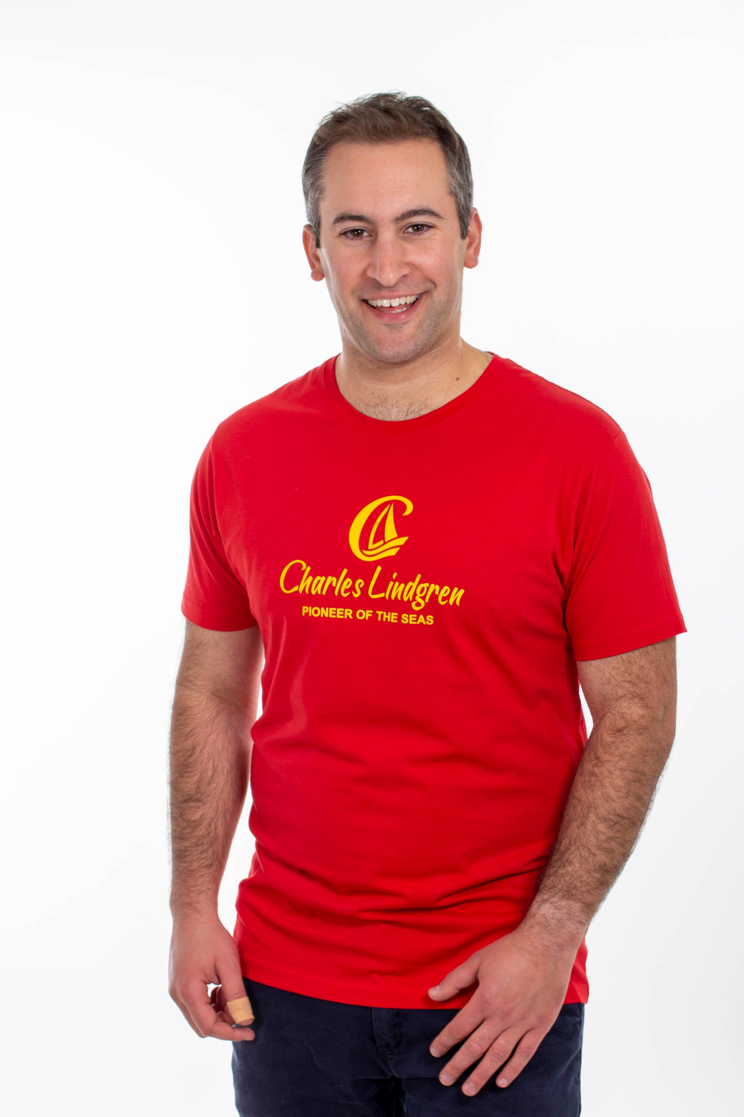 "Charles and the Pioneer" T-Shirt, Rot, Herren