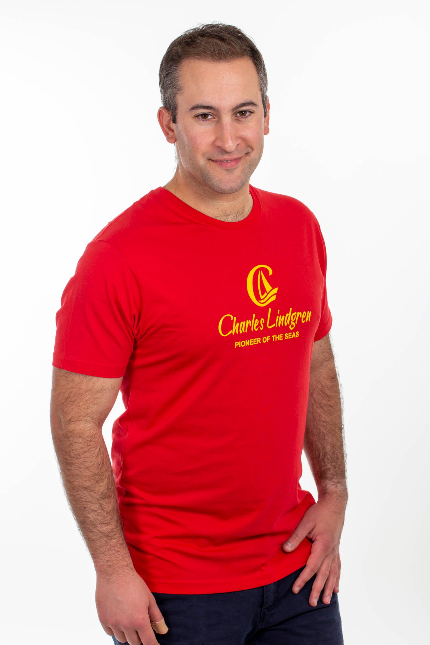 "Charles and the Pioneer" T-Shirt, Rot, Herren