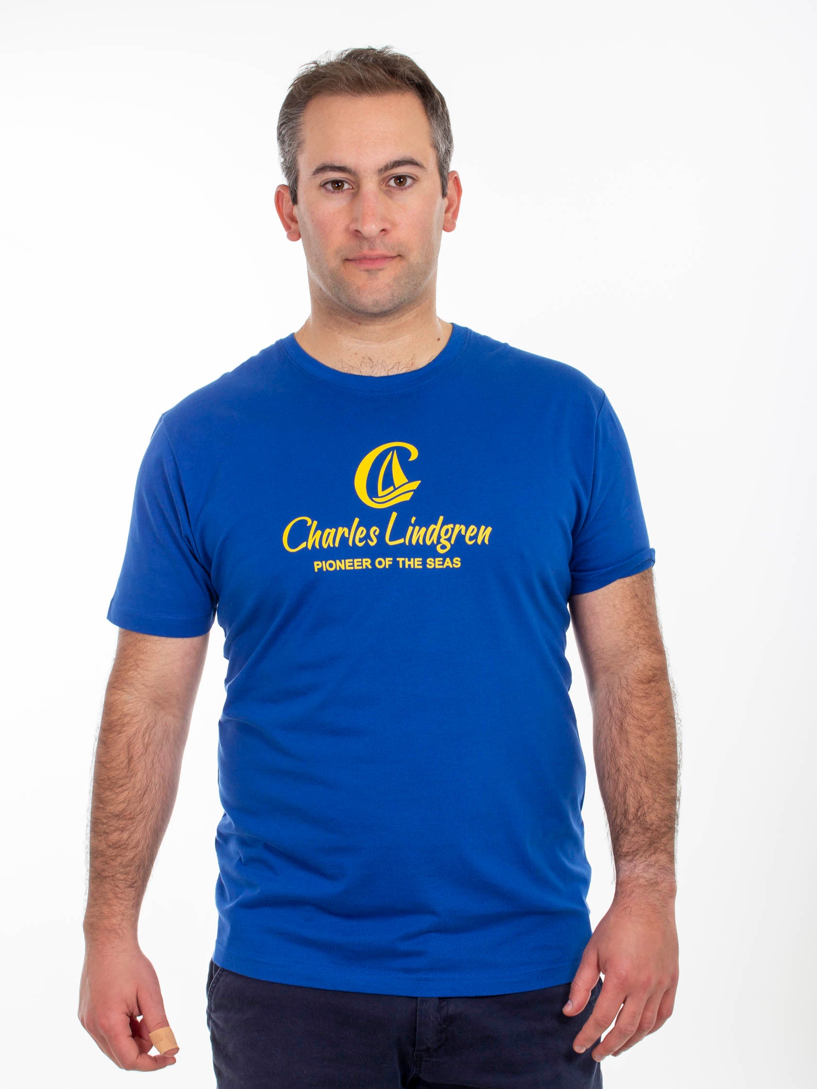"Charles and the Pioneer" T-Shirt, royal blue, Herren