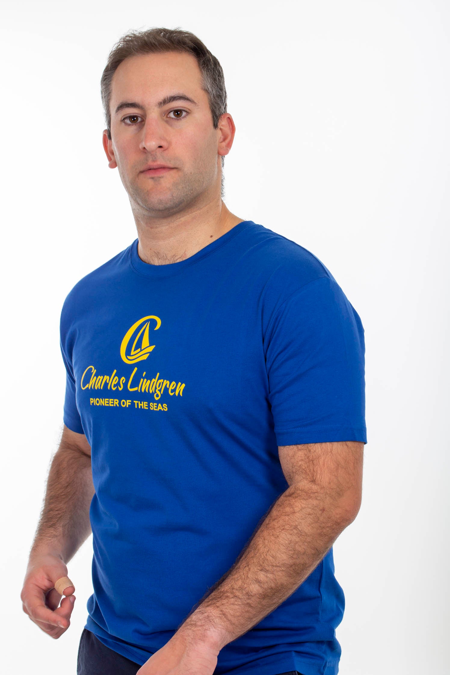 "Charles and the Pioneer" T-Shirt, royal blue, Herren