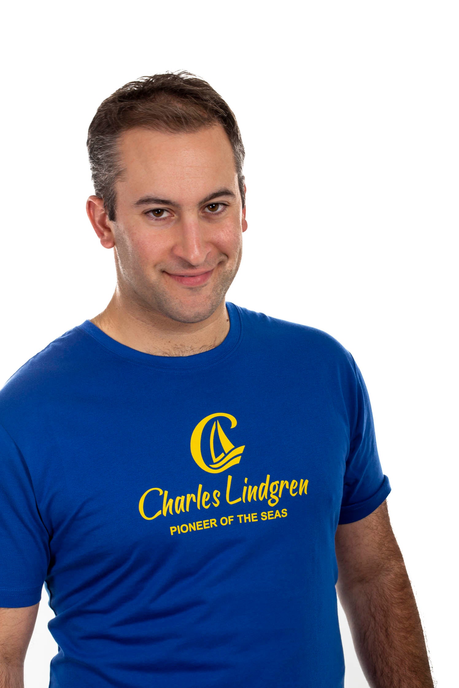 "Charles and the Pioneer" T-Shirt, royal blue, Herren