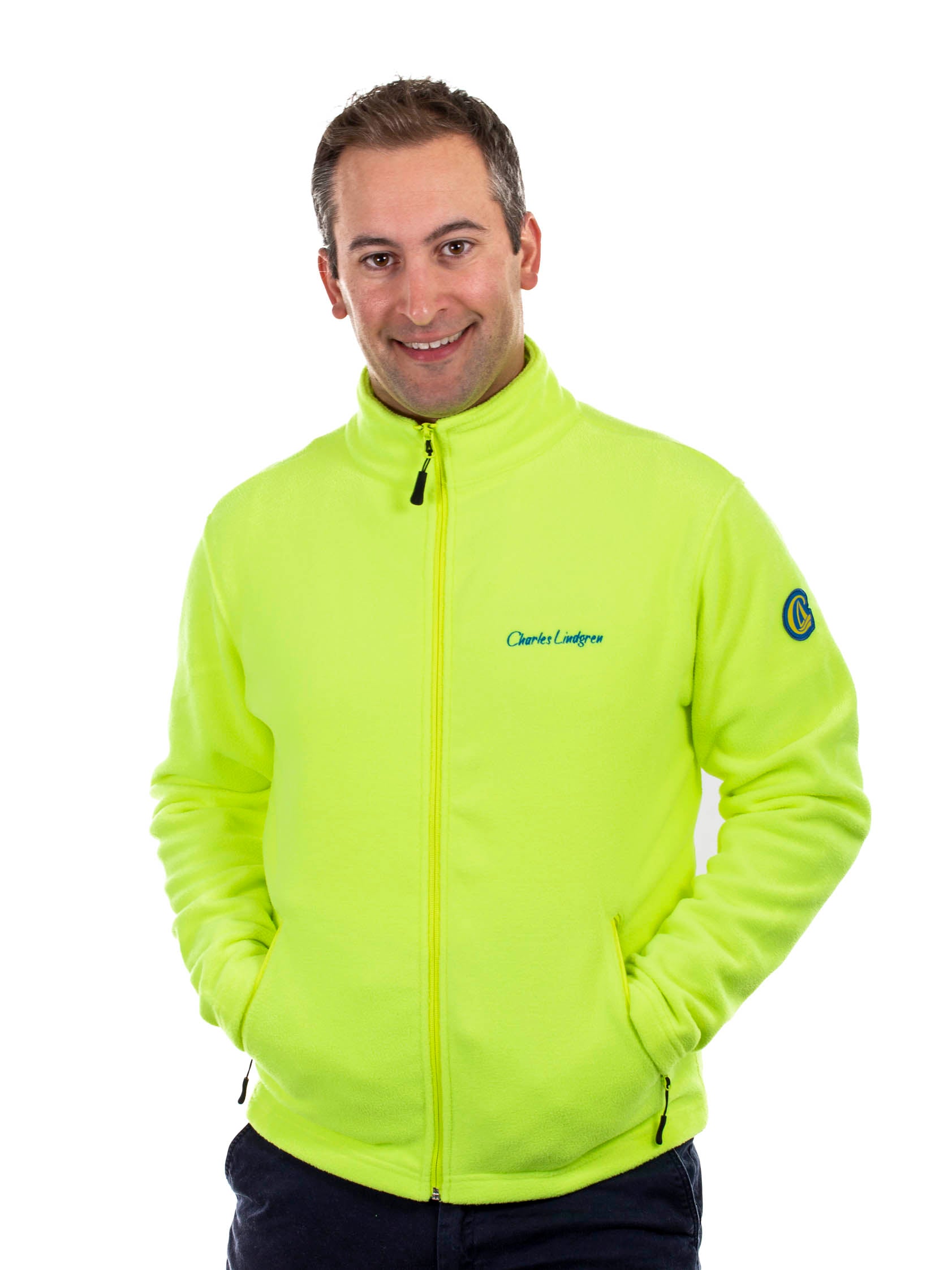 "Poseidon" Fleecejacke, Neongelb, Herren, Unisex