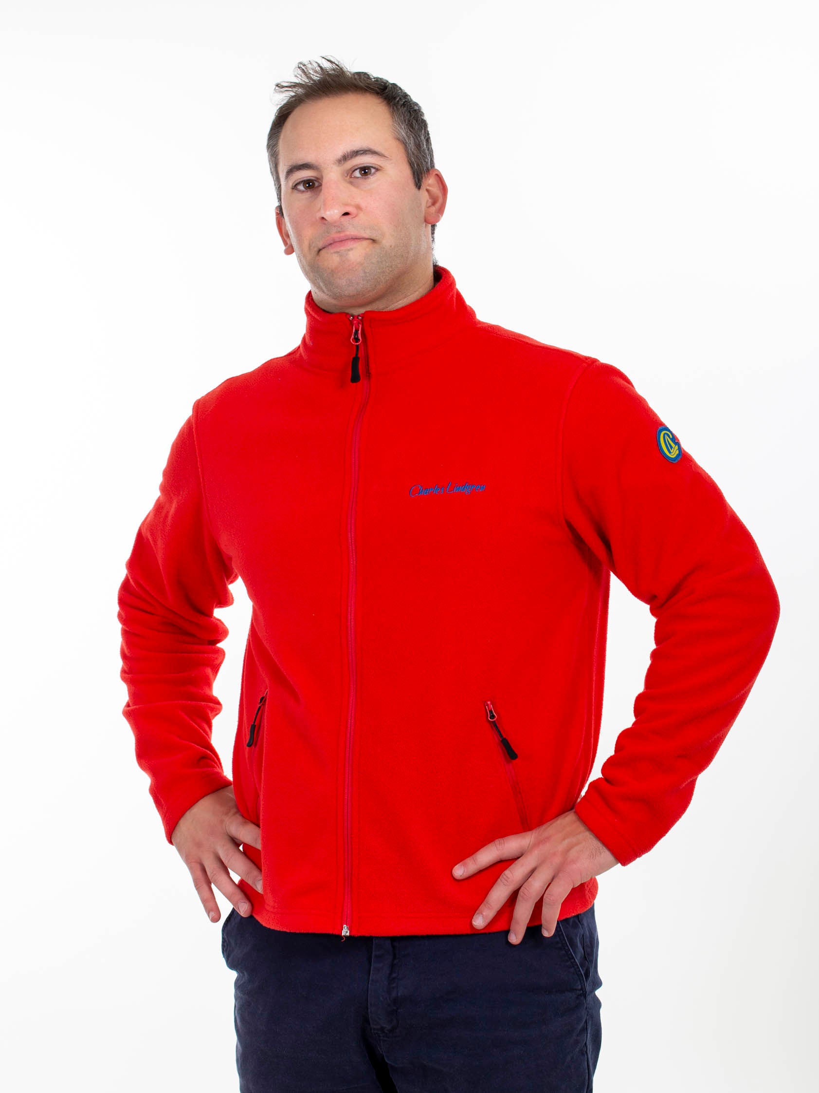 "Poseidon" Fleecejacke, Rot,  Herren, Unisex